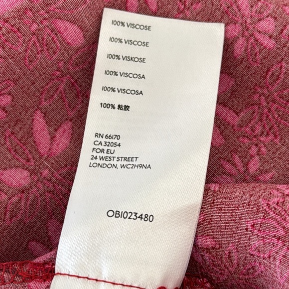 FREE PEOPLE Jessie MIDI Dress Pink Floral Flowy Puff Sleeves Size 4 Like New! - Picture 8 of 10